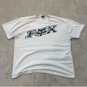 Fox Racing Men's White and Black Logo Tee